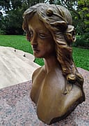 Carved wooden bust, view 2