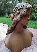 Carved wooden bust, view 3