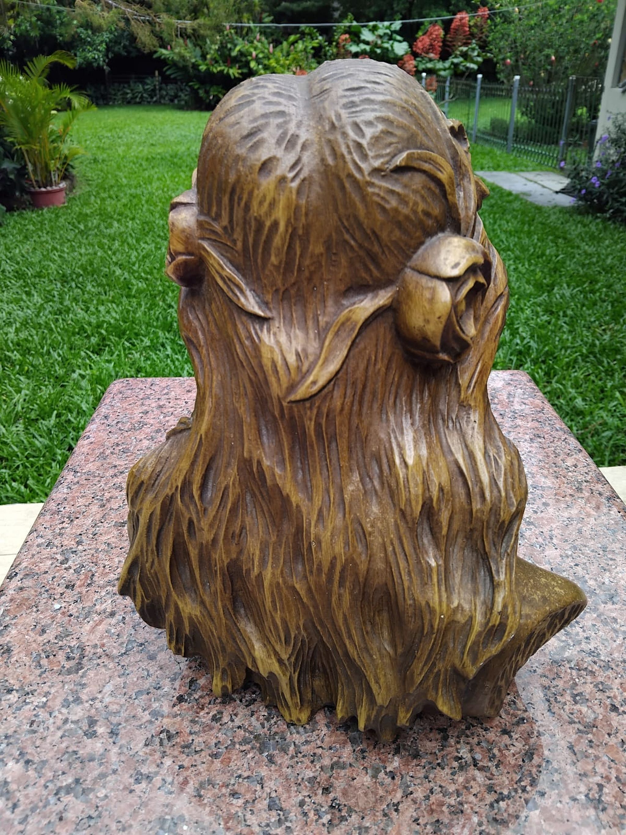 Carved wooden bust, view 1