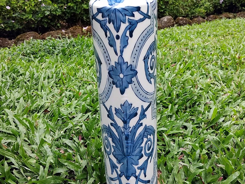 Blue Scrollwork Vase