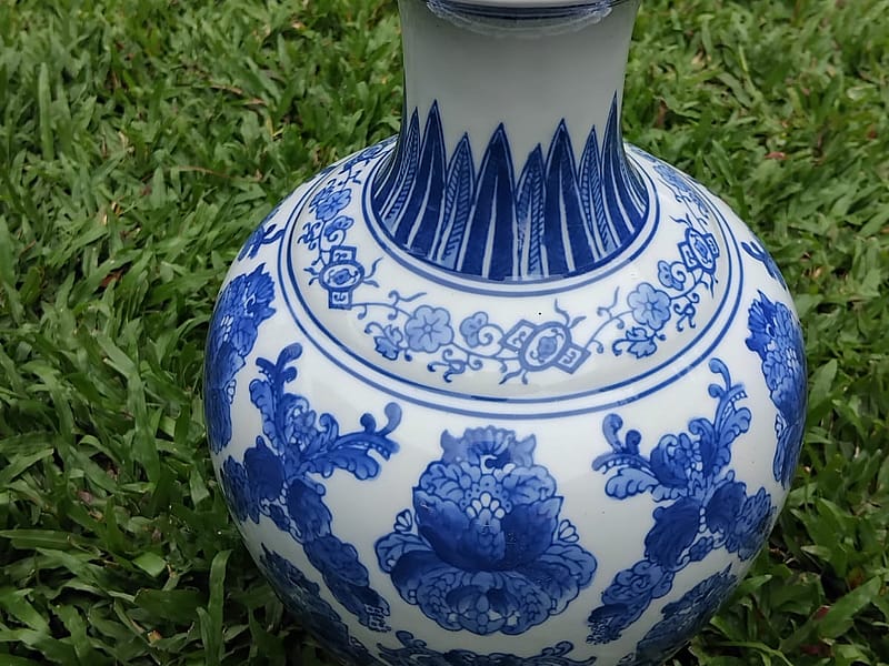Blue Peony Vase