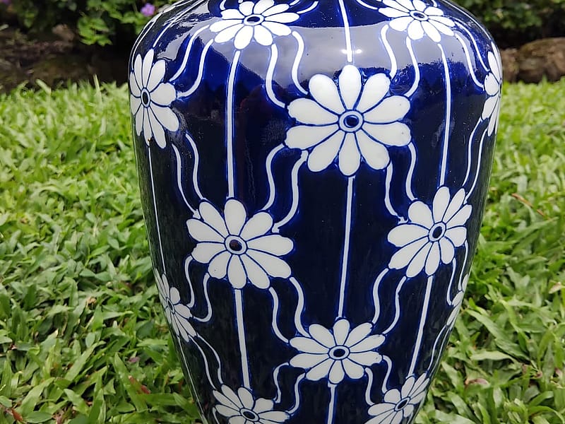 Cobalt Daisy Vase